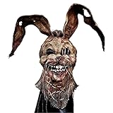 Prevessel Halloween Scary Face Cover, Scareborn Scarecrow Full Head Adult Mask Gruselige Vogelscheuche Kopfbedeckung Halloween Verkleidung Cosplay Kostüm R