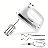 Handmixer, 450W Elektrischer Schneebesen mit 5 Geschwindigkeits- und Turbo-Taste, Power-Handmixer Eierschlager mit Easy-Eject-Taste, 5 Edelstahlaufsätze zum Backen, Backen, Kekse,