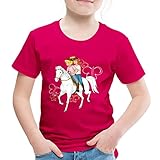 Spreadshirt Bibi Und Tina Reiten Auf Stute Sabrina Kinder Premium T-Shirt, 122-128, Dunkles Pink