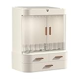 Schminke Aufbewahrung Schminkschrank Pflegeschrank Make Up Kompakt mit Spiegel (WHITE, Spiegel und Schrank mit LED)