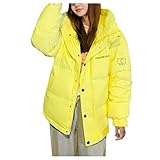 GFGHH Damen Winter Jacken Lang Warm Daunenmantel mit Kapuze Verdickt Übergangsjacke Maxi Parka Jacke Kunstpelz Langarm Steppjacke Outwear Stilvoll Leichte Steppjacke Damen Daunenjacke Damen Steppjack