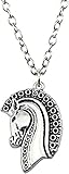 Halskette Halsketten für Frauen Pferd 36X26 Mm Antik Bronze Antik Silber Farbe Schmuck Mädchen Jungen Geschenk