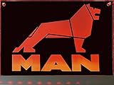 Schilderfeuerwehr LED-Leuchtschild mit Man-Logo 20x15 cm ✓ Ideale Geschenkidee ✓ Lasergraviert | Edles LED-Schild als Truck-Accessoire | Beleuchtetes Man Logo-Schild für den 24 Volt-Anschluss |