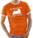 Touchlines Herren Autos sind doof! Ringer/Kontrast T-Shirt B5112 orange/White XL