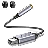 USB-zu-3,5-mm-Klinken-Audio-Adapter, USB-auf-AUX-Kabel mit TRRS 4-polig, externe Soundkarte für Kopfhörer Windows 10, Mac, PC, Laptop, Desktops, PS4, PS5 und mehr (30,6 cm)