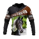 Herbst-Kapuzenpullover, schönes Pferd, 3D-Druck, Herren-Sweatshirt, Unisex, Streetwear, Reißverschluss, Freizeitjacke, 54, XXXXXX-Larg