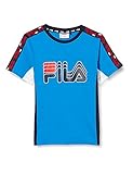 FILA Jungen KIDS BOYS DEAN taped tee T-Shirt, skydiver-black iris-bright white, 110/116