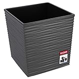 KADAX Blumentopf aus Kunststoff, wetterfester Gartentopf für Balkon, Terrasse, Innenbereich, Leichter Topf mit Einlage, Pflanzentöpf, Blumenkübel (Höhe: 25 cm, Grafit)