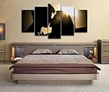 Laimi 5 Stück Drucke Auf Leinwand Gedruckt Malerei Wohnzimmer Wand Kunst Romantisches Paar Kuss Sonnenlicht Poster Bild XXL Wohnzimmer Wohnkultur Kreatives Geschenk G