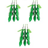 Dewlin 10 Stück Drücken Eine Bohne, Bean Keychain, Squeeze-a-Bean, Kreative Squeeze Bean Anhänger , Böhnchen Anhänger, Sojabohne Schlüsselanhänger, Anti-Stress Schlüsselanhäng