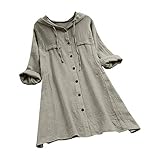 Eaylis Frauen Lose Rüschenbluse Plaid Kurzes Hemd, Langarmshirt trachtenshirt extra lang Petrol Kapuzenpulli Coole T-Shirt für mädchen Tunika Damen Sweatshirt Bluse Oberteile Oversize Top