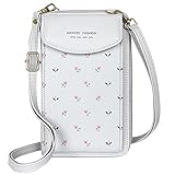 Umhängetasche Damen Klein- Handy Umhängetasche Damen Schultertasche PU Leder Klein Geldbörse reisepass Handytasche mit Kartenfächer Verstellbar Abnehmbar Schultergurt für Handy unter 6.5 Zoll G