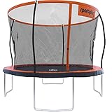 SportPlus Gartentrampolin Ø 305 & 366 cm, patentierter Rahmen, sicher dank Innennetz & Umrandung, Outdoor Trampolin für Kinder & Erwachsene, TÜV SÜD Geprüfte Sicherheit bis 120 kg bzw. 150 kg