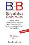 Bürgerliches Gesetzbuch: mit Allgemeinem Gleichbehandlungsgesetz, Produkthaftungsgesetz, Unterlassungsklagengesetz, Wohnungseigentumsgesetz, ... und Erbbaurechtsgesetz (Beck-Texte im dtv)