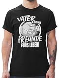 Vatertagsgeschenk Papa - Vater & Sohn Freunde fürs Leben! - XL - Schwarz - Vater Sohn t Shirt - L190 - Tshirt Herren und Männer T-S