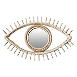 IzzDynno Wand hängende Spiegel Rattan Wandspiegel Rahmen Kunst dekoratives Anhänger Make -up Spiegel Dressing Badezimmer Wand Hängespiegel Rahmen Handwerk (Auge)