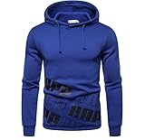 Pullover Herren Slim Fit Buchstabe Drucken Sweatshirt Herren Outdoor Bergsteigen Camping Fitness Hoodie Herren Straße Trend Hip Hop Style Pullover Herren F-Blue XXL