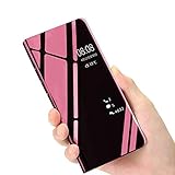 Tybaker Galaxy A51 Leder Hülle, A51 Handyhülle Spiegel Schutzhülle Flip Tasche Case Cover für Samsung Galaxy A51, Stand Feature handyhuelle etui Bumper Hülle für Samsung Galaxy A51 (Roségold)