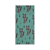 XXNO Tier Waschbär Pfotenabdruck Handtuch Weiches Waschlappen 76,2 x 38,1 cm Gästehandtuch für Zuhause Badezimmer Hotel Spa F
