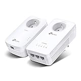 TP-Link CPL WiFi AC 1200 Mbps + CPL 1300 Mbps mit Gigabit-Ethernet-Ports und integrierter Steckdose - Erweitern Sie Ihre WLAN-Verbindung in jedem Raum des Hauses (TL-WPA8635P KIT V3)