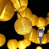 Gresonic 20er LED Lichterkette Lampion/Laternen Deko für Garten Weihnachten Party Hochzeit Innen und Außen mit dem Stecker (Warmweiss, 20LED Netzanschluss)