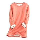 Kobay Damen Winter Mantel Oberteile Elegant Langarmshirt Frauen Button Down Asymmetrisch High Low Freizeit Hemd Tops Bluse Plus(Wassermelonenrot, 4XL)