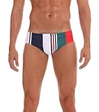 Arcweg Badehose Herren Badeslip Kurz Eng Jungen Schwimmhose Abnehmbares Pad Freizeit Kurze Badehose Sommer Beachshorts Supermini High Slip Sommer Bunt L(EU)-MarkeGröße XL, Taille 86-94