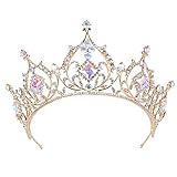 TIREOW_Hochzeit Braut Strass Kristall Tiara Krone Geburtstag Party Prinzessin Diadem，G