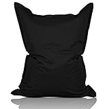 Lumaland Luxury Riesensitzsack XXL Sitzsack 380l Füllung 140 x 180 cm Indoor Outdoor Schw