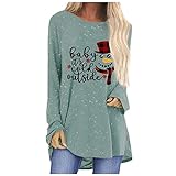XTBFOOJ Weihnachten Casual Damen Decke als Pullover Sommer jacken Damen Fleece Pullover Damen Offwhite Hoodies Damen Vintage Pullover weise Bluse Frauen top Damen rot wellsw
