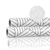 YoBuyBuy Selbstklebende Möbel-Tapete Hexagon-Muster Champagner Geometrische Streifen-Rollen-Vinylfilm für Wandregale 0,45 * 3