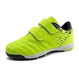 JABASIC Kinder Komfortabel Rasen Fußballschuhe Sportlich Turnschuhe (32EU,Limette)