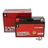 Carbon Electric Gel Batterie YT7B-4 12V 6.5Ah Rollerbatterie Vorgeladen Versiegelt Wartungsfrei Akkumulator Motorrad Motorradb