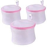 aoory 3 Wäschenetze, Wäschesack, 3 Stück, Schutz für BHS, empfindliche oder empfindliche Kleidung, für Komfortables Waschen, Größe – 15 cm H x 17 cm Durchmesser (weiß)