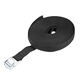 sourcing map Spanngurt Frachtgurt Festbinden mit Kam Schnalle bis zu 250kg, Schwarz 10M x 25