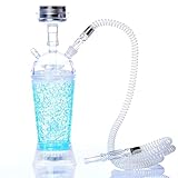 WJP Acryl Shisha-wasserhaarige Set Mit Led-licht Sheesha-metallschüssel Kohlehalter Narguile Chicha-huka Kleine Tragbare Shisha-Set(Color:Blau)