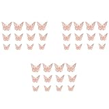 Exanko 3D Schmetterling Wand Aufkleber, 36 StüCk Schmetterling Wand Tattoos für die Raum Dekoration Kinder Schlafzimmer Party Haus Dekor (Rose Gold)