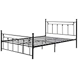 Bodhi2000 Modern Classic Metal Bed Frame with Headboard Rahmen des Bettes Footboard Kid/Adult Dreizimmerwohnung Furniture Black 140 * 200