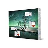 artboxONE Schoko-Adventskalender mit Kinder® Überraschung Nordlichtbaum Adventskalender N