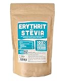 Erythrit + Stevia natürlicher Zuckerersatz ohne Kalorien 1:1 Süße gegenüber Zucker, ohne Eigengeschmack, gesunde Alternative zum Kochen, Backen, Süßen (1 kg Doypack)