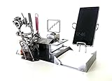 metalman24 Schraubenmännchen BÜRO PC Schreibtisch Organizer HANDYHALTER handgefertigte ausgefallene Geschenk