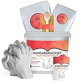 Liebspecht® Handabdruckset für Paare - Gipsabdruck Set Hände [Made IN Germany] - 2 Erwachsene Hände - Geschenk für Jahrestag, Hochzeit, Valentinstag oder Weihnachten - Gipsabdruck H