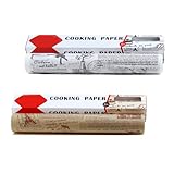 SUPGOMAX Backpapier, 2 Rolle 800x30cm Antihaft Papierblätter, Einweg Fettdichtes Papier, Sandwich Wrap Papier, Wachspapier für Küche, Back