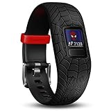 Garmin vívofit jr. 2 digitale, wasserdichte Action Watch im Marvel Spider-Man Design für Kinder ab 4 Jahren, mit spannender Abenteuer-App, Schrittzähler, schwarz, Batterielaufzeit bis zu 1 J
