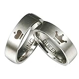 Ubestlove Partnerringe FüR Sie Und Ihn Mit Gravur Queen King Ringe Partnerringe FüR Sie Und Ihn Set Silber 49 65