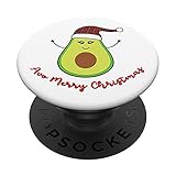 Avocado Avo Merry Christmas Weihnachtsmütze, kariert, vegan, Keto, niedlich PopSockets mit austauschbarem PopGrip