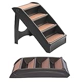 UPP Hundetreppe Deluxe | 50 cm hohe, 4-stufige Treppe für Hunde bis 30 kg | 38 x 50 x 58 cm I Schw