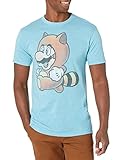 Fifth Sun Herren Mario Tanooki T-Shirt, Hellblau meliert, Groß