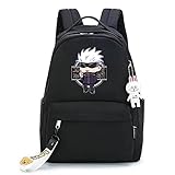 Zhongkaihua Mädchen Rucksack Teenager Schultasche für Jujutsu Kaisen Anime Gojo Satoru/Itadori.Yuuji/Kugisaki Nobara Cosplay Büchertasche Daypack Laptop Tasche Casual Daypacks mit Häschenanhäng