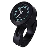 Motorrad Uhr,Universal 7/8 '-1' Motorrad Armaturenbrett Zubehör Uhr, wasserdichte Motorrad Lenkerhalterung Uhr Glow W